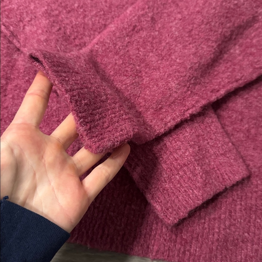 Abercrombie & Fitch Pullover Polo Collar Sweater Magenta - Picture 6 of 8